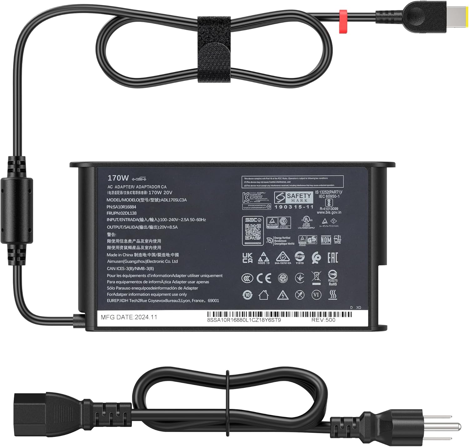 Slim 170W Laptop Charger for Lenovo Legion and ThinkPad Models