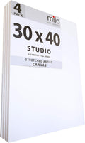 milo Pro Stretched Artist Canvas 30x40 in Pack of 4 - Ready to Paint