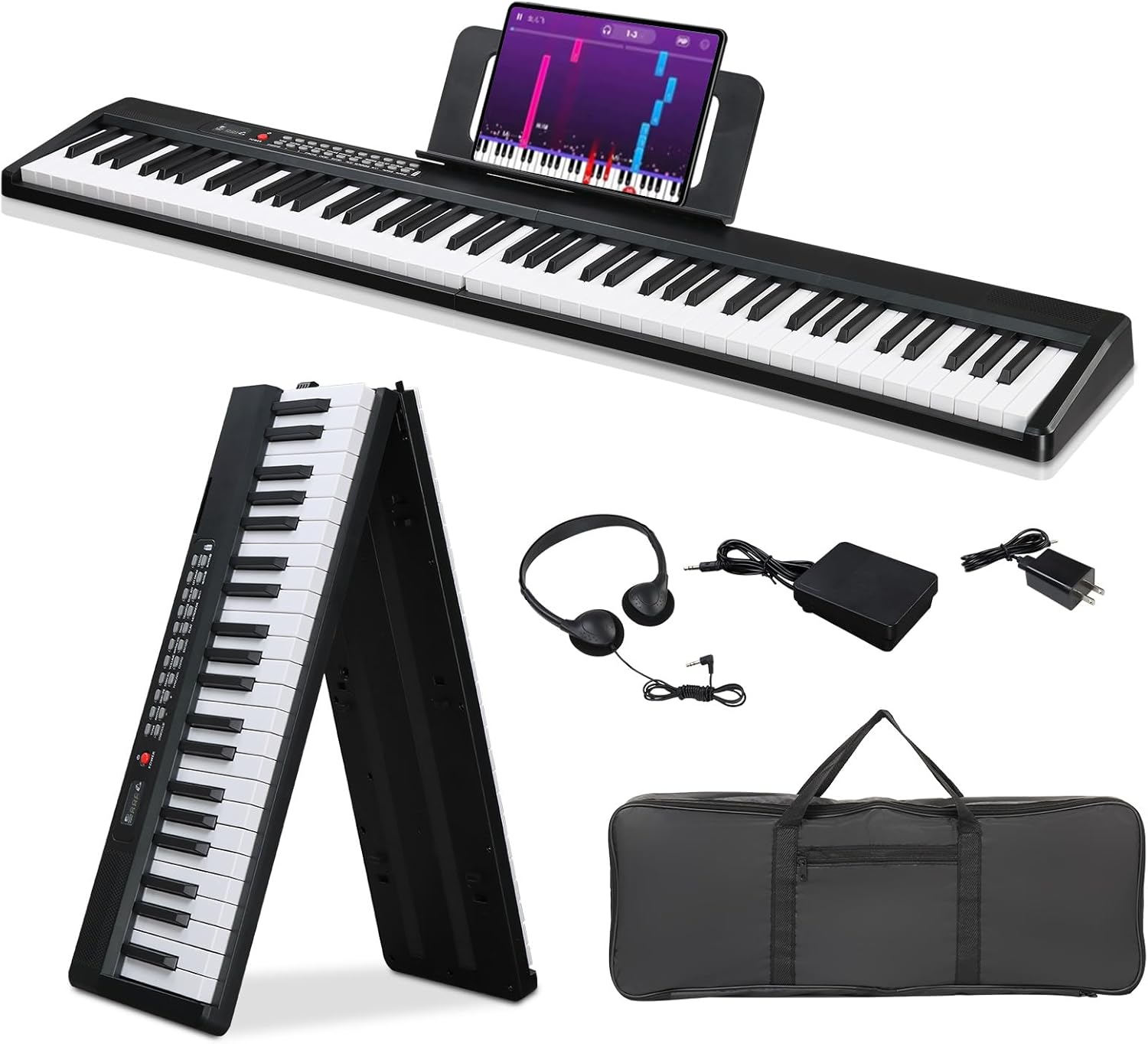 Foldable 88 Key Bluetooth Keyboard Piano