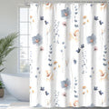 Watercolor Floral Shower Curtain 72 x 72 - Modern Beige Shower Curtain