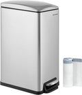 SONGMICS Slim Trash Can for Narrow Spaces with Soft-Close Lid