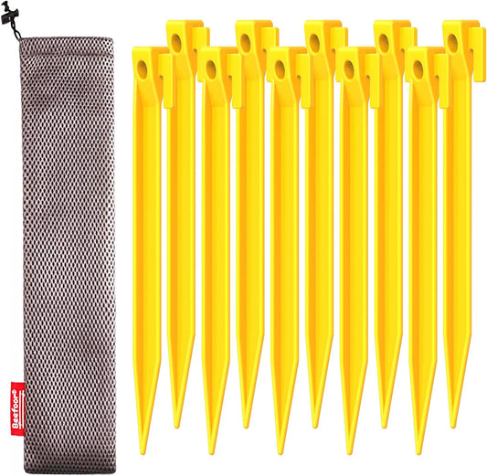 10-Pack Heavy Duty Tent Stakes - Lightweight, Reusable Anchoring Pegs for Camping
