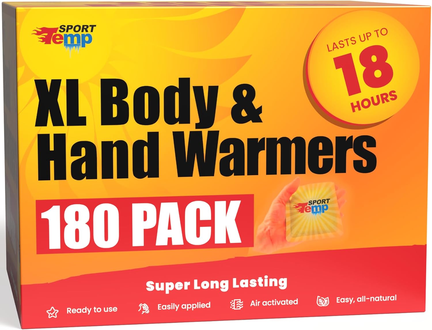 Large Hand & Body Warmers - 18 Hours of Heat for Winter Fun