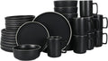 Gibson Home Zuma Nuevo 32 Piece Dinnerware Set - Matte Black service