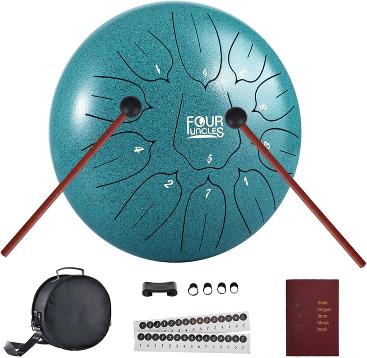 FOUR UNCLES Steel Tongue Drum 10 Inch 11 Notes for Meditation
