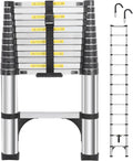Telescoping Ladders 16.5 FT Aluminum Ladder - One-Button Retraction