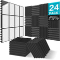 JBER 24 Pack Sound Proof Acoustic Foam Panels - Thick 5cm Wedge Tiles