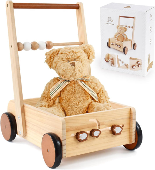 Adjustable Speed Wooden Baby Walker for Easy Learning