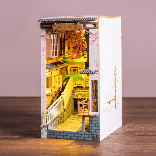 Rolife DIY Book Nook Kit Sakura Densya for Creative Decor