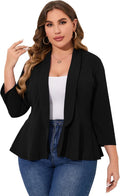 Women Plus Size Casual Blazer Open Front Long Sleeve - Comfortable Fit