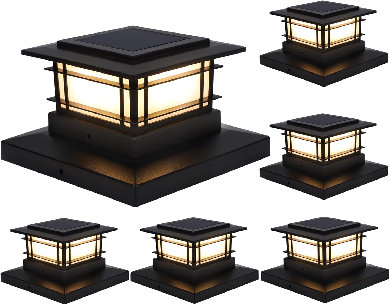 Dynaming 6 Pack Solar Post Cap Lights for Outdoor Decor