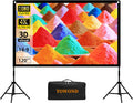 120 Portable Projector Screen: 4K HD Indoor/Outdoor, Wrinkle-Free