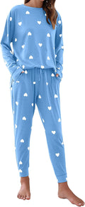 Blooming Jelly Cute Pajama Sets Long Sleeve Heart Print - Cozy