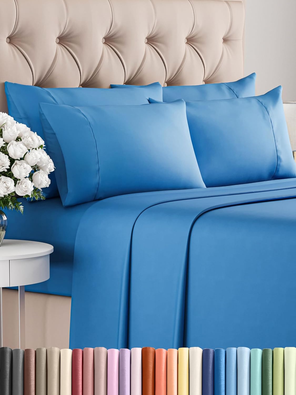 King 6 Piece Sheet Set - Ultra Soft Cooling Sheets for Comfort