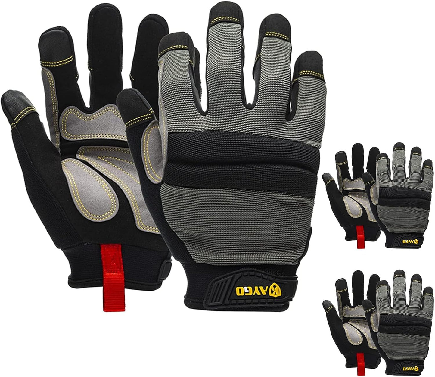 KAYGO Work Gloves for Men - Heavy Duty Utility Gloves with Grip