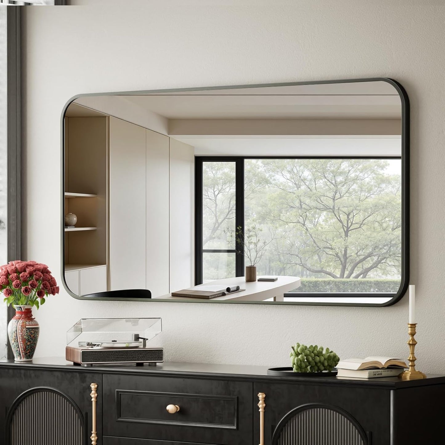 Rectangular Aluminum Alloy Frame Wall Mounted Bathroom Mirror