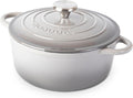 Cast Iron Dutch Oven with Lid 3.1-Quart - Enamelled, Ovenproof (Grey)