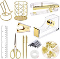 Gold Office Supplies Set Desk Accessories - Complete Acrylic Desk Kit