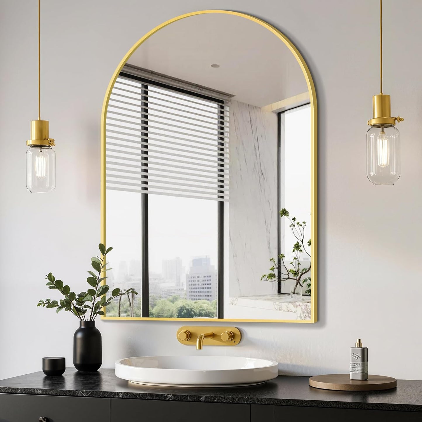 Delma Arched Bathroom Mirror for Elegant Home Decor