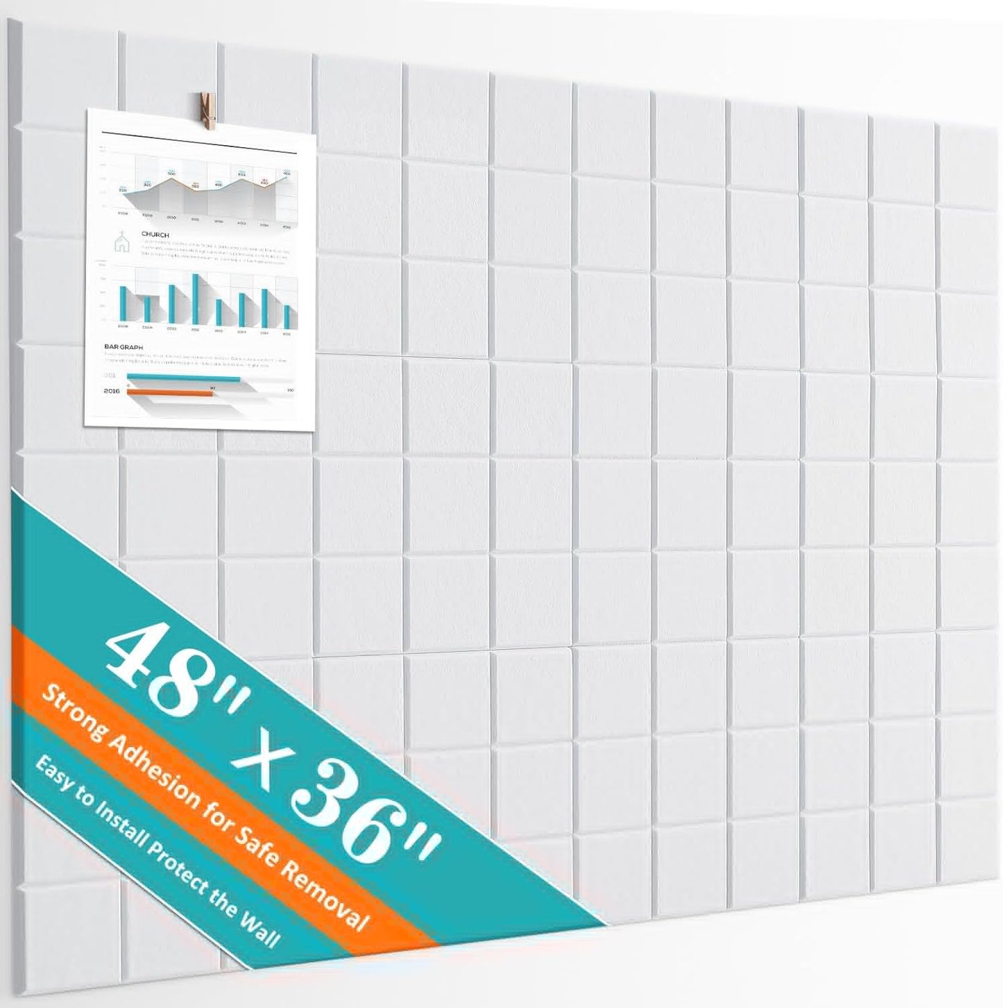 Cork Board for Walls 48in x 36in - Perfect Bulletin Board Set