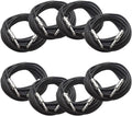 Seismic Audio SATRX-25Black8 25 ft TRS Patch Cables 8 Pack - Balanced