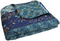 Reversible Cotton Throw Blanket Peacock 50 in x 60 in - Boho Accent