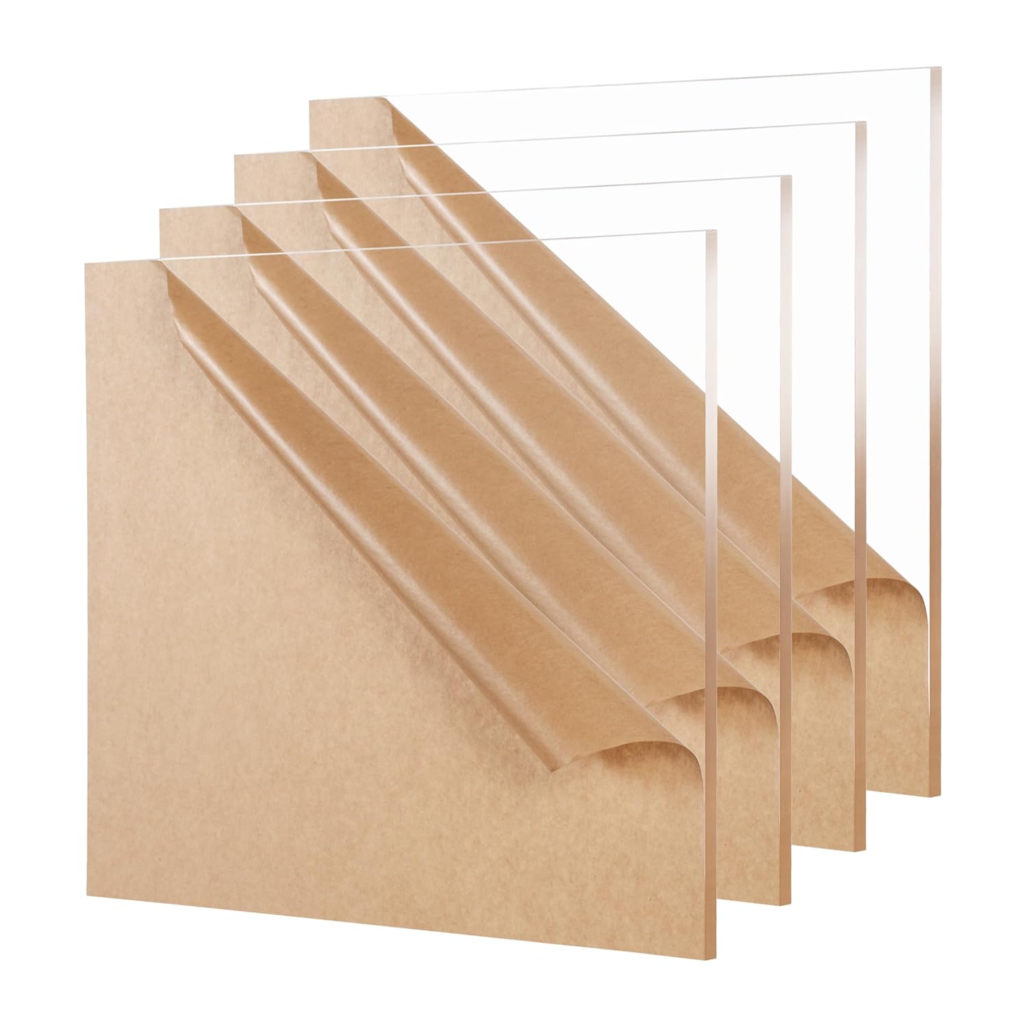 4 Pack Clear Acrylic Sheet for Craft Projects and Displays