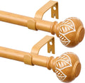 Wood Curtain Rods for Windows 72 to 144 in 2 Pack - Heavy Duty