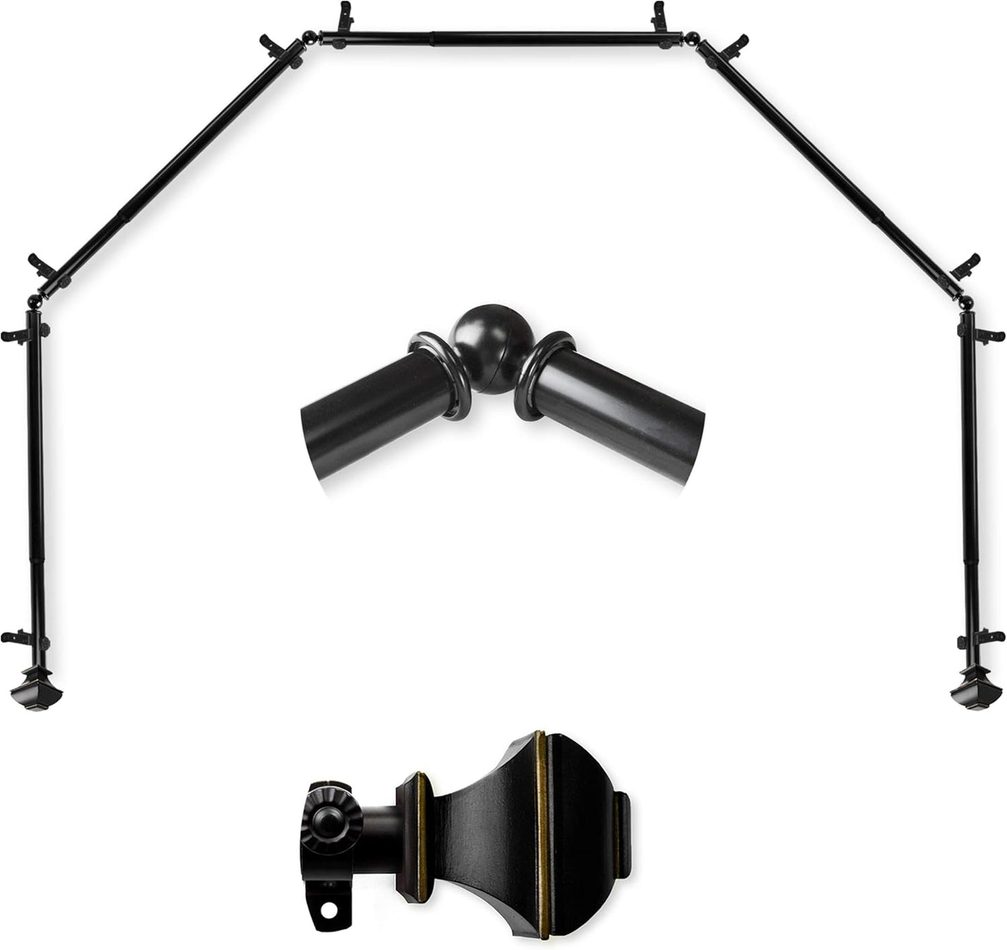 Transform Your Space with A&F Bay Window Curtain Rod - Black