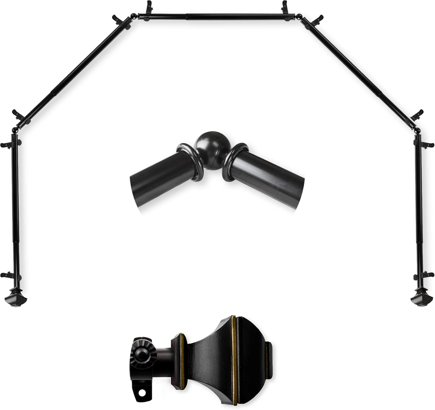 Transform Your Space with A&F Bay Window Curtain Rod - Black
