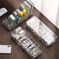 Plastic Cable Management Box Clear with 8 Compartments and 10 Wire
