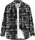 VIEWON Men's Casual Print Button Down Woolen Shacket Jacket - Warm