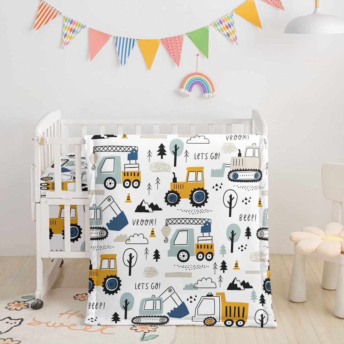 Watercolor Butterfly Crib Bedding Set for Baby Boys and Girls