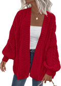 Women's Cozy Cable Knit Cardigan Sweater by PRETTYGARDEN