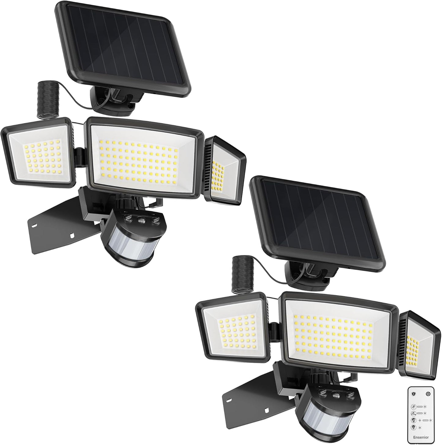 Ensenior Solar Flood Lights Outdoor with Motion Sensor and Remote