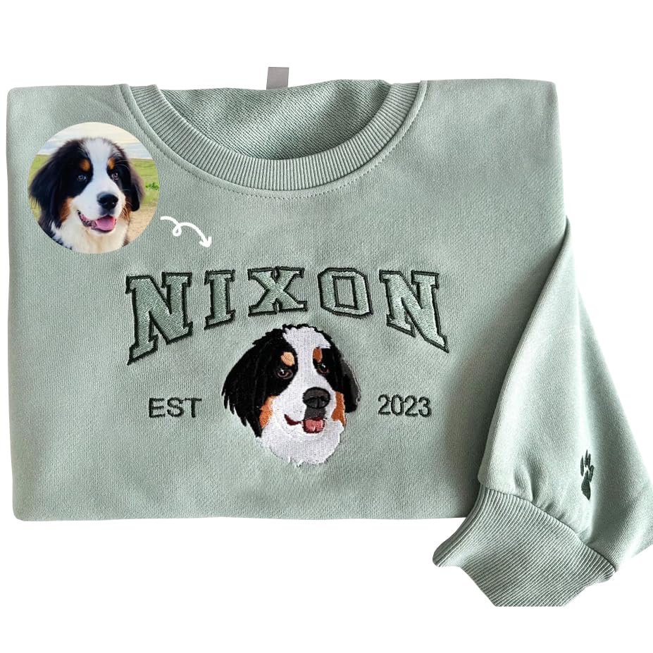 Personalized Dog Hoodie with Your Pet's Face Embroidered - Custom Gift