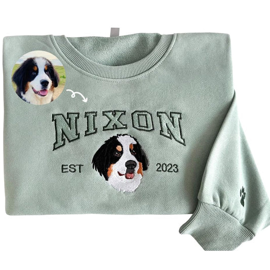 Personalized Dog Hoodie with Your Pet's Face Embroidered - Custom Gift