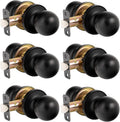 Passage Door Knob Matte Black - Keyless Interior Doorknob