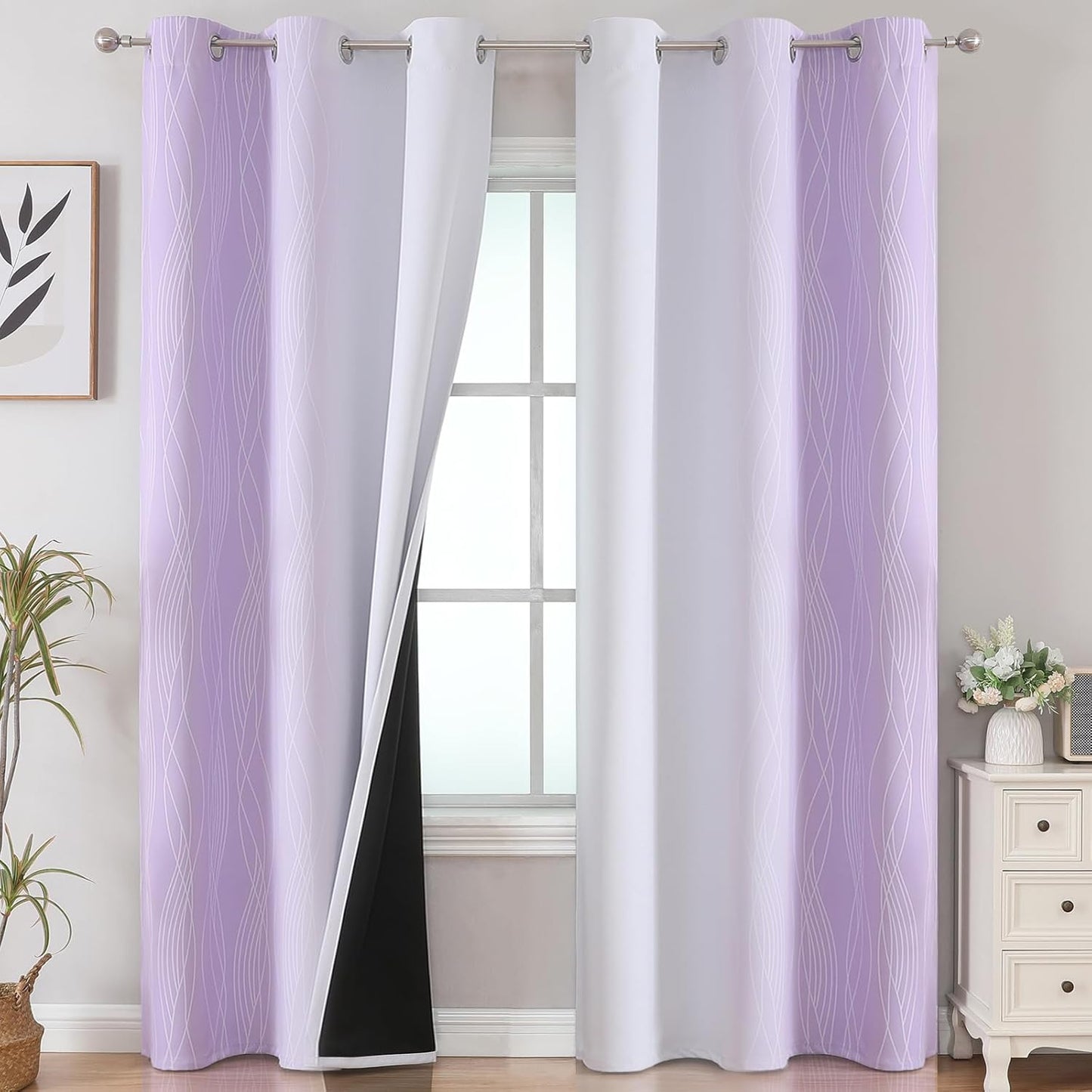 Ombre Blackout Curtains for Living Room and Bedroom by Estelar