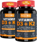 Vitamin D3 20,000 IU + K2 MK7 Softgels - High Potency Bone & Immune