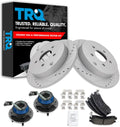 TRQ Rear Wheel Hub Ceramic Brake Pad Performance Rotor Kit - Direct