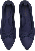 Women's Ballet Knit Flats Foldable Pointed Toe - Comfortable Dressy on