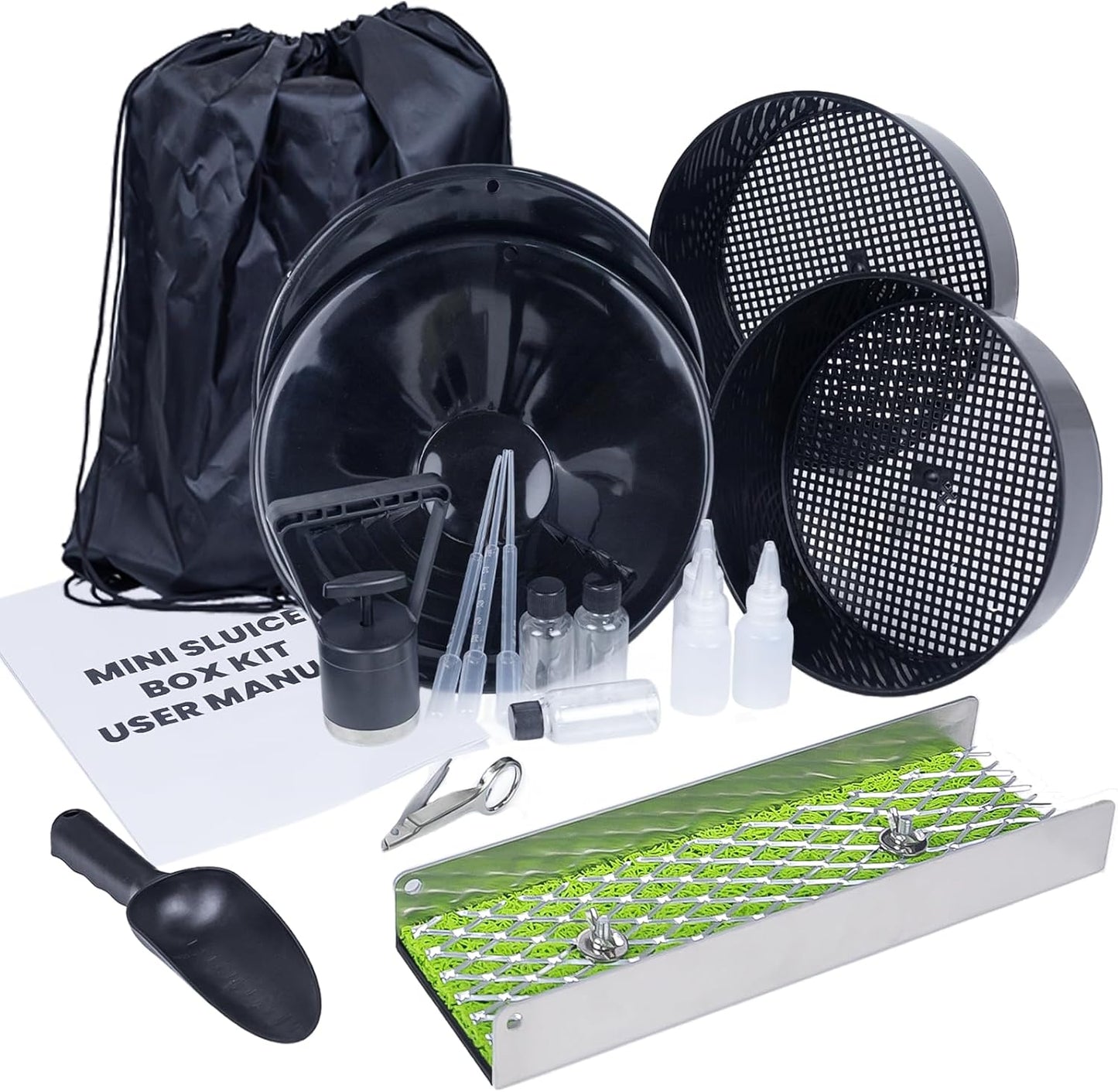 18pcs Mini Sluice Box Gold Panning Kit for Efficient Recovery