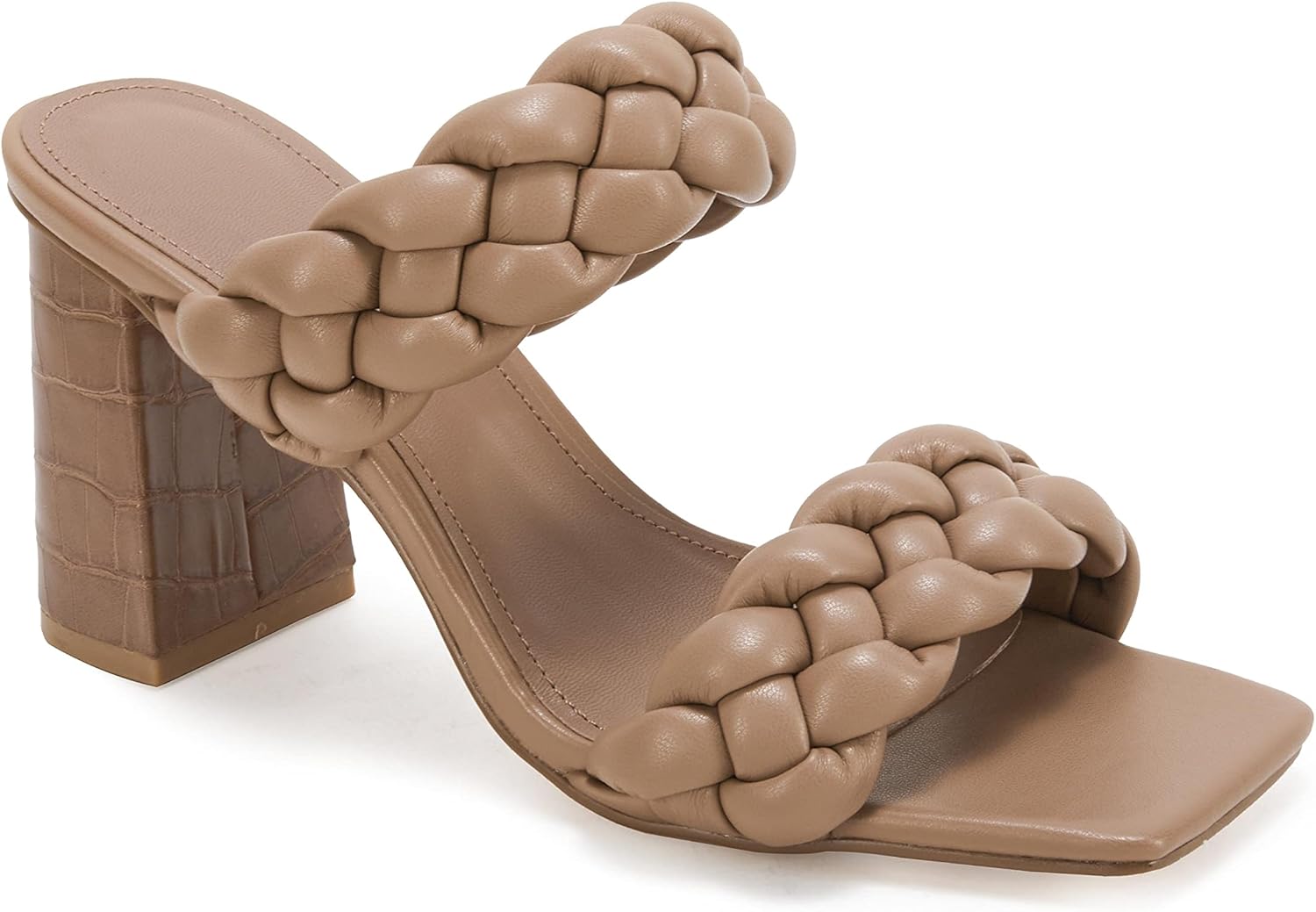 Stylish Syktkmx Womens Braided Heels Sandals for Summer Wear