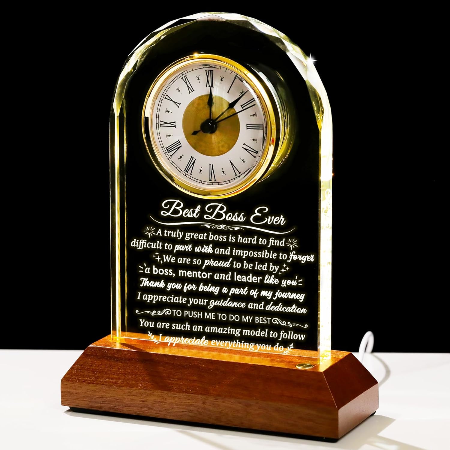 Glass Clock for Boss - Perfect Gift for Appreciation Moments