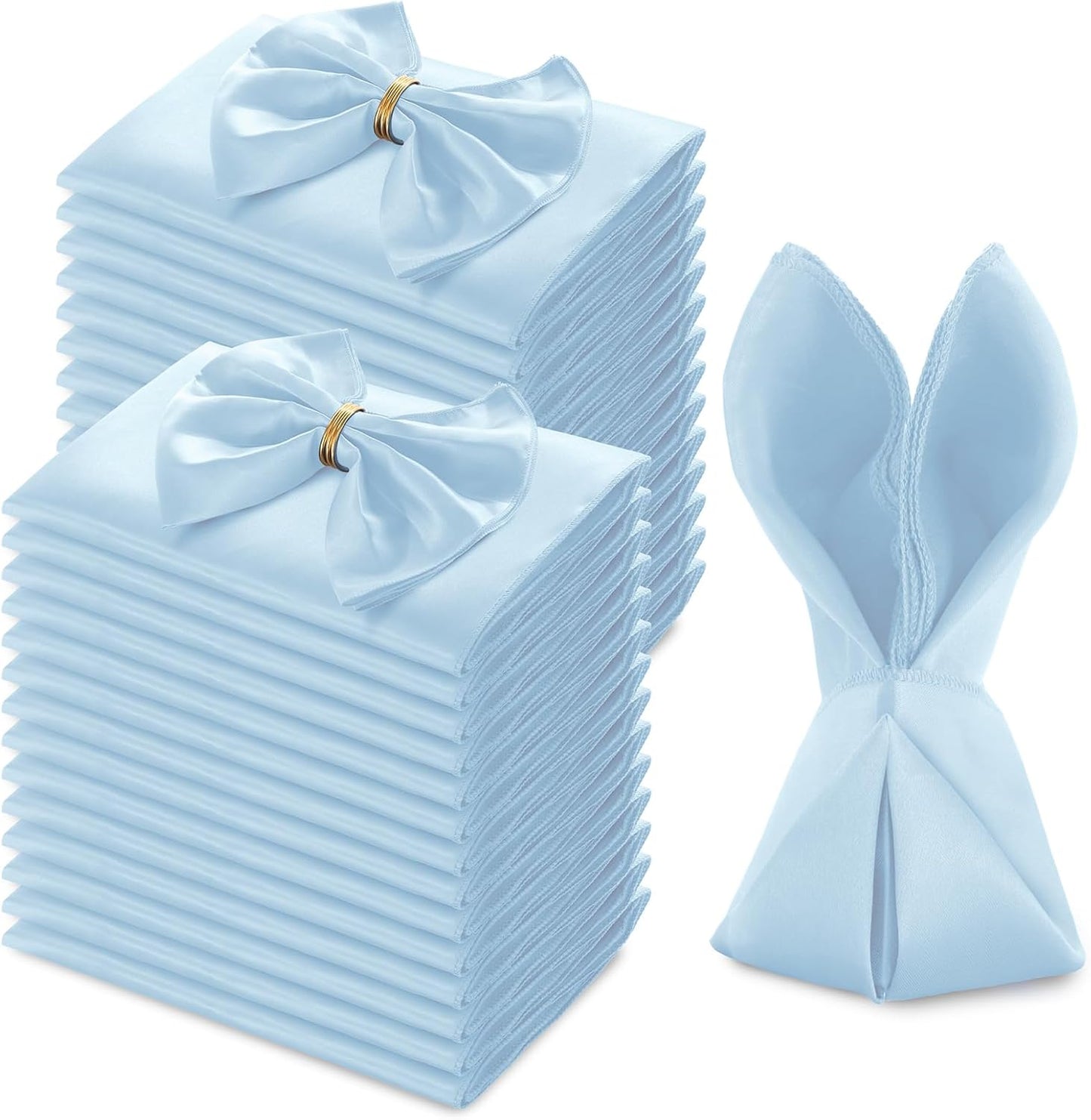 Light Blue Satin Napkins 20in x 20in for Elegant Dining