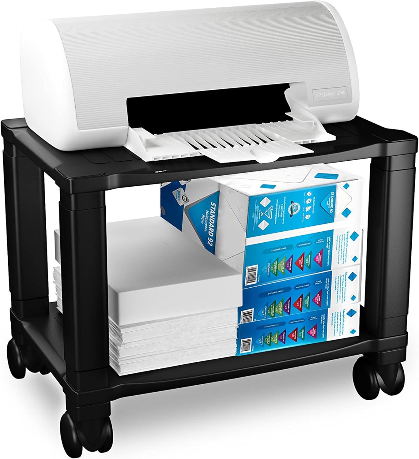 Portable Printer Stand with Wheels - Organize Efficiently!
