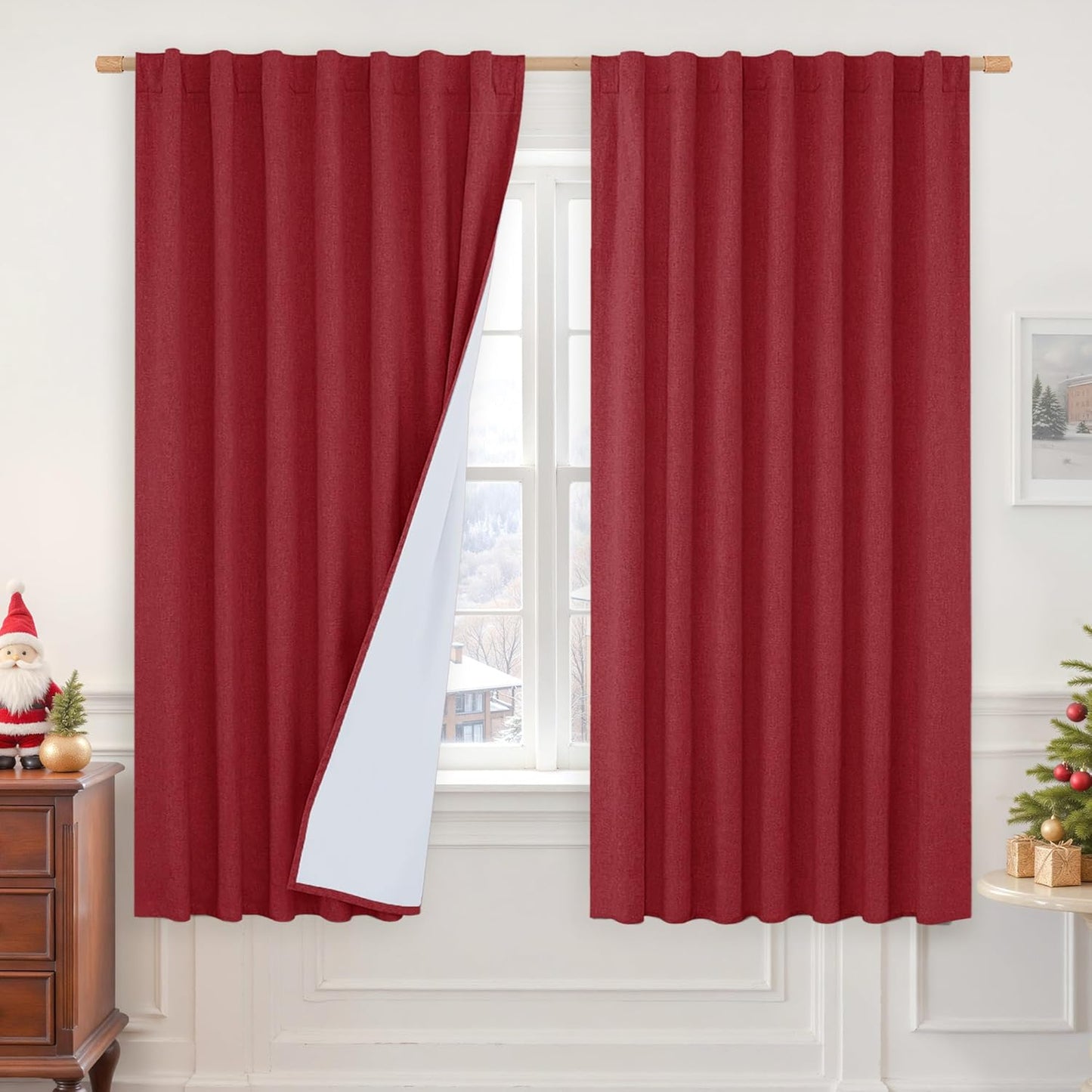100% Blackout Linen Curtains for Full Room Darkening Effect