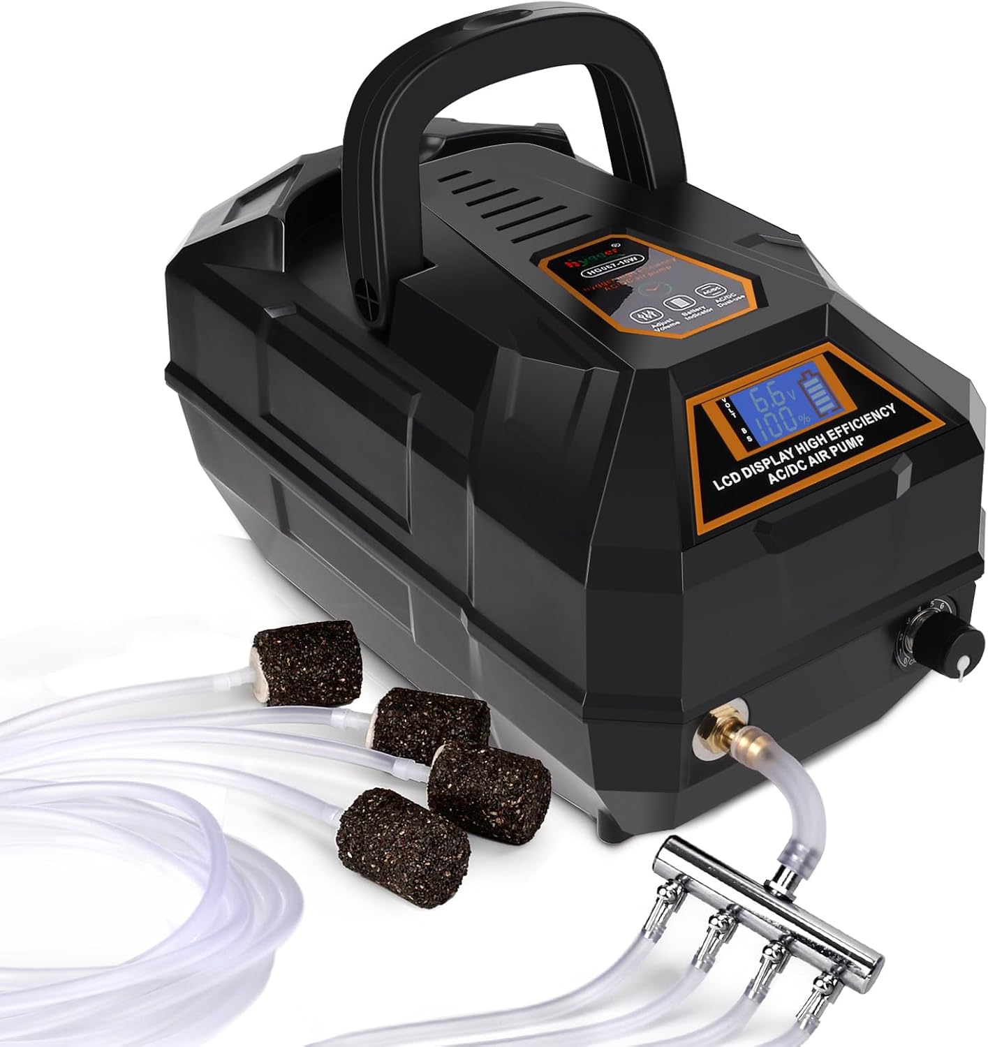 Powerful Rechargeable Aquarium Air Pump for Fish Tanks and Ponds