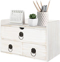Wood Desk Organizer with Drawer - 3 Drawer White Desktop Organizer